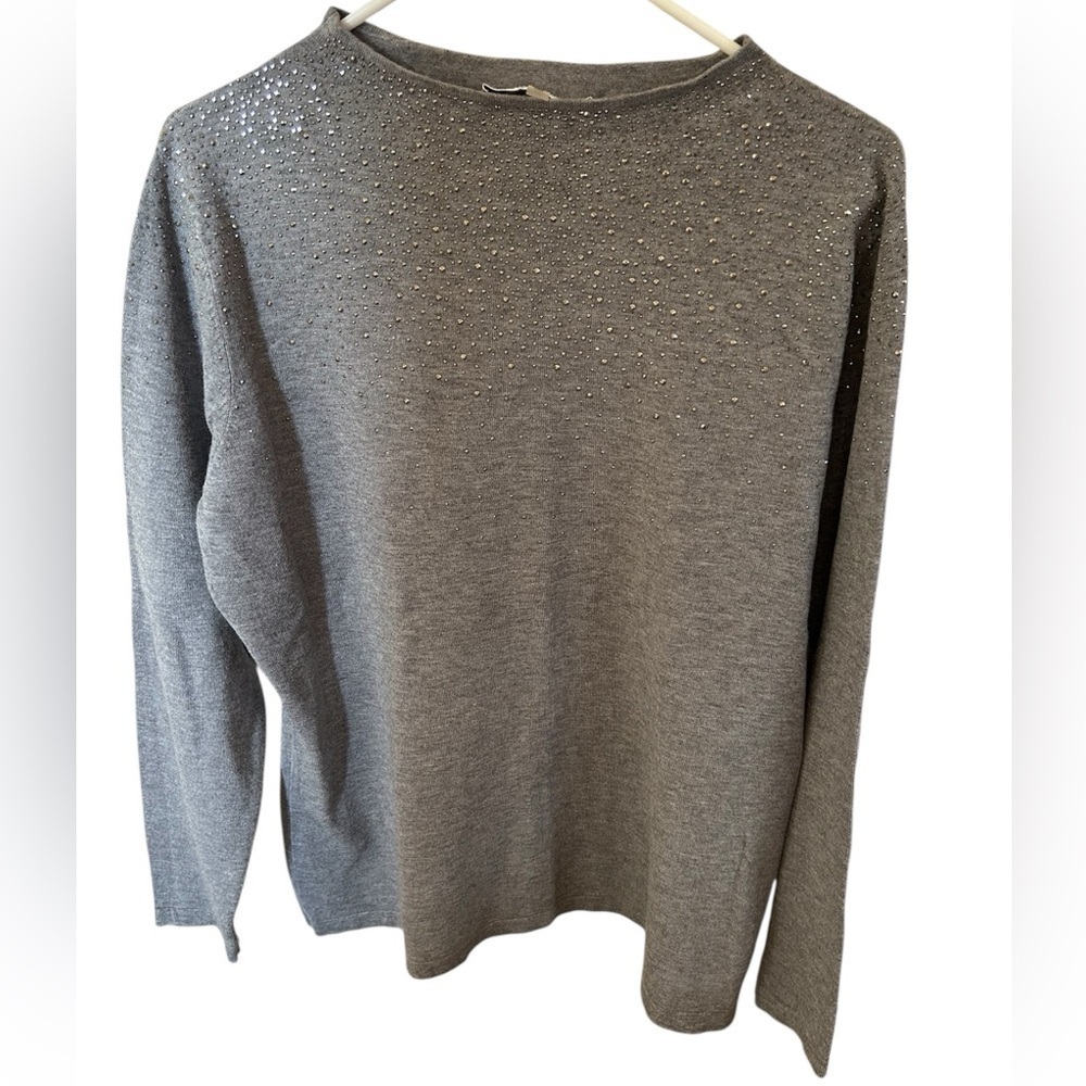 Sparkly gray sweater wool blend - Picture 2 of 9